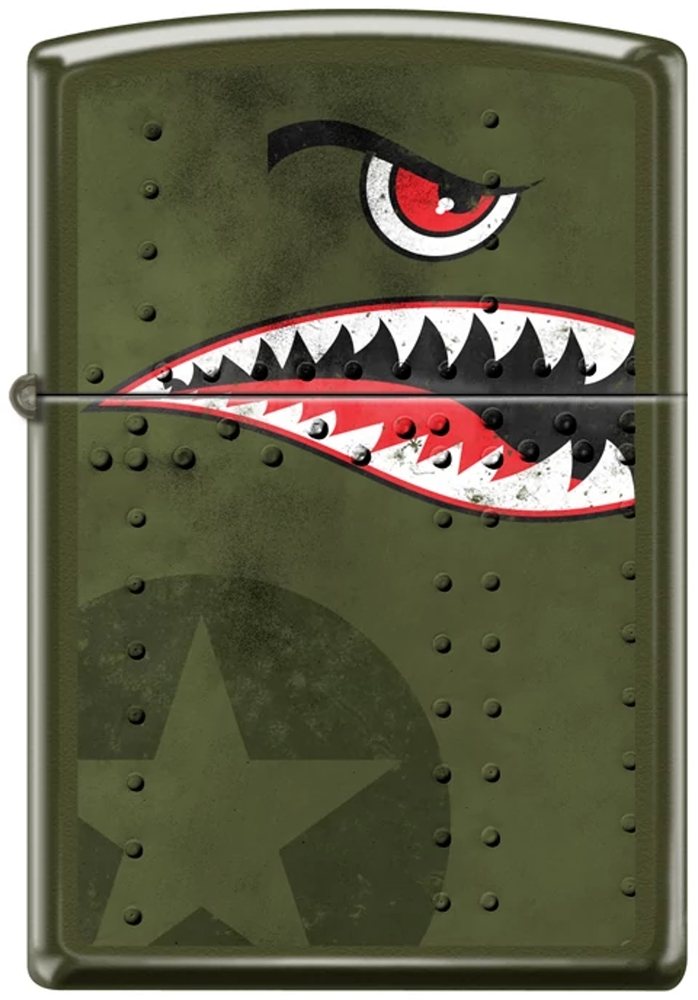 ZIP-221CI413623 2024 Zippo Nose Art Design Lighter, Green Matte