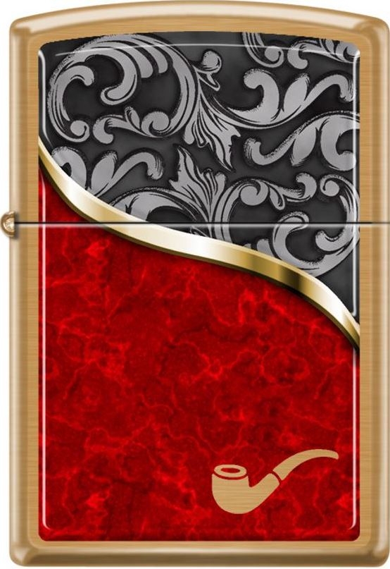 2024 Zippo Black & Gray Venetian Pipe Brass Lighter - Black & Gray - Unique Design