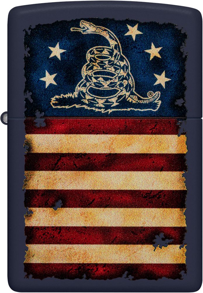 ZIP-48554 2024 Zippo Dont Tread on Me Flag Lighter, Navy Matte