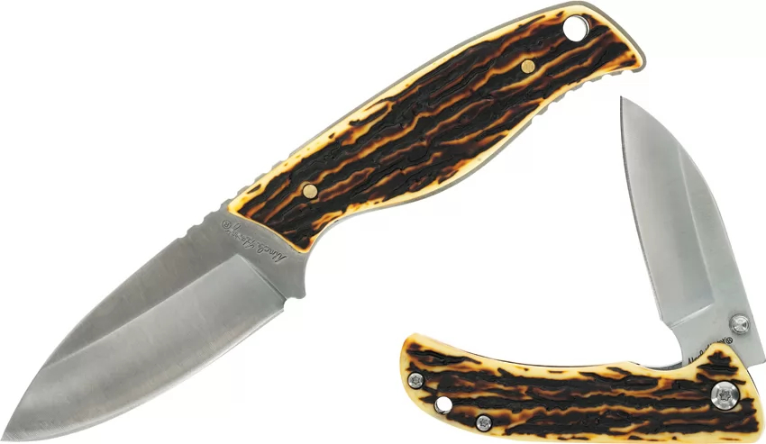 SCH-1157952 2022 Schrade Uncle Henry Fixed & Folder Combo Knife
