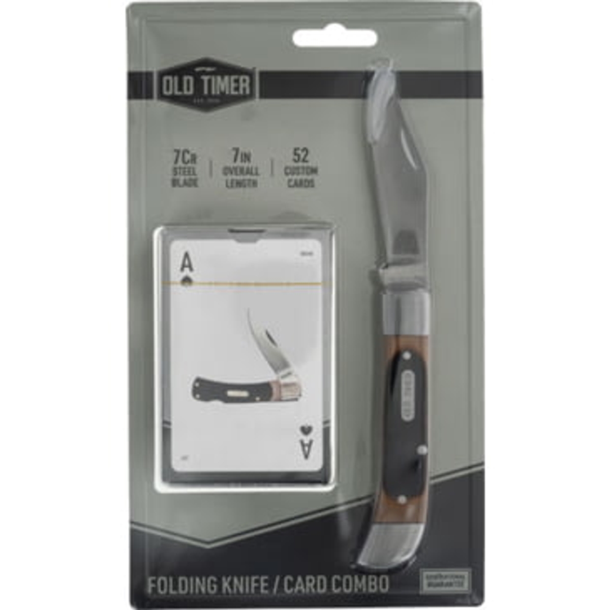 SCH-1158651 2022 Schrade Old Timer Folder Knife with A Deck of Cards