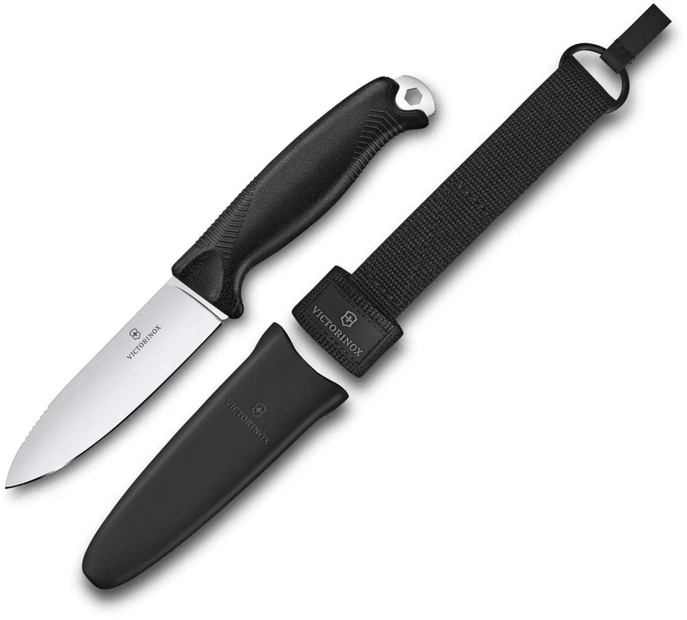 VIC-3.0902.3 2025 Victorinox Venture Knife with Sheath, Belt Carry Loop for Molle, Black -  Pro-Cut