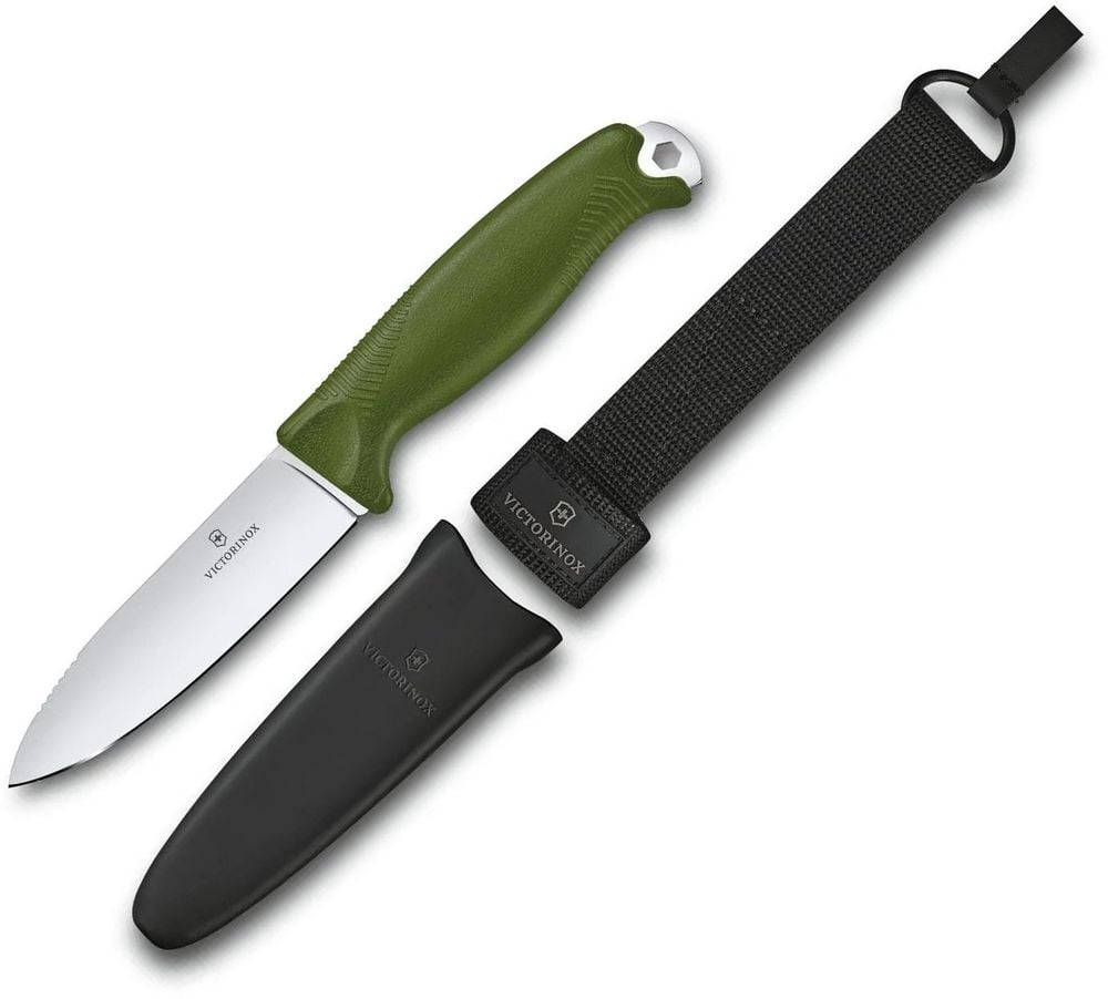 VIC-3.0902.4 2025 Victorinox Venture Knife with Sheath, Belt Carry Loop for Molle, Olive -  Pro-Cut