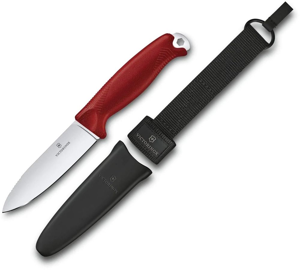 VIC-3.0902 2025 Victorinox Venture Knife with Sheath, Belt Carry Loop for Molle, Red -  Pro-Cut