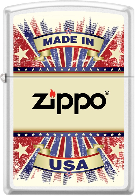 ZIP-214CI018442 2024 Zippo Custom Made in USA Lighter, White Matte
