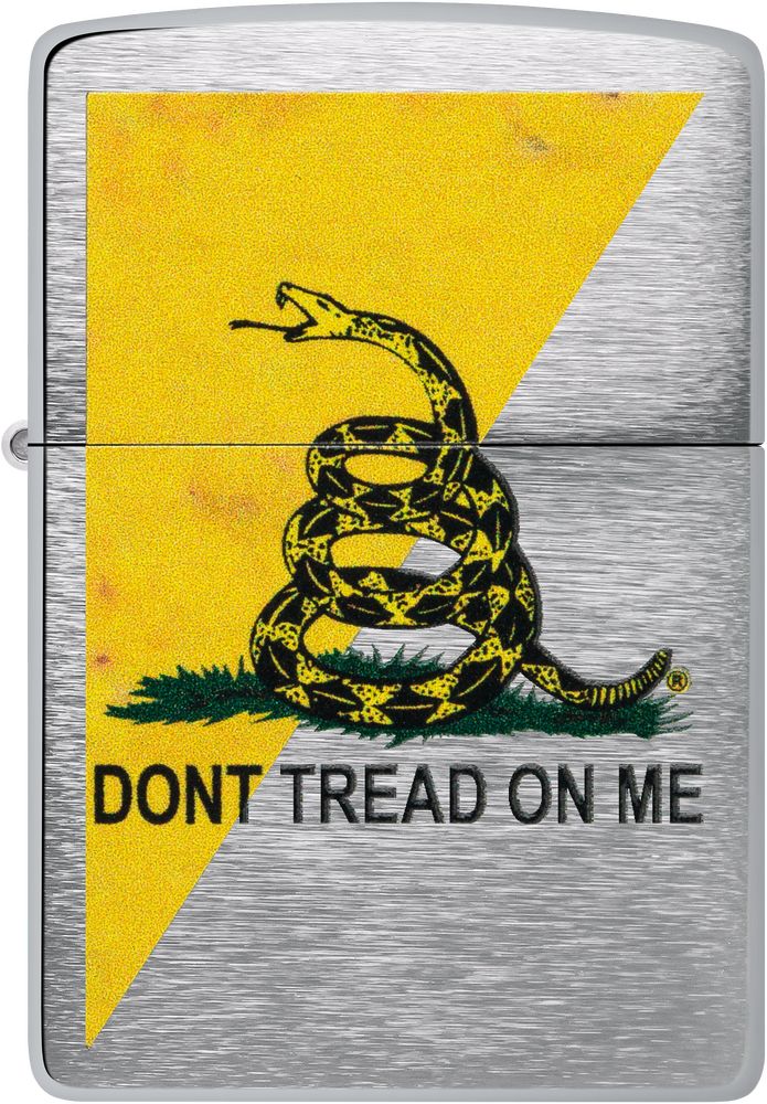 ZIP-48118 2024 Zippo Supplement Dont Tread On Me Brushed Chrome Lighter