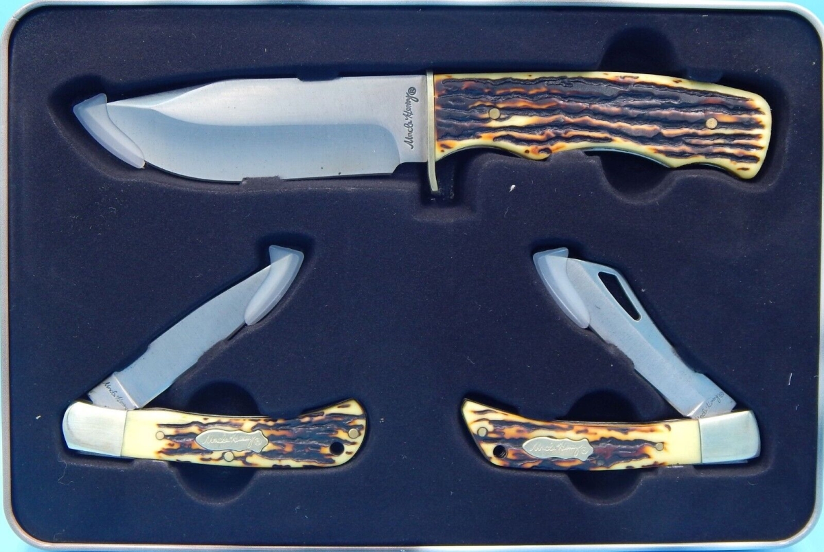 SCH-1162640 2022 Schrade Uncle Henry Folding Knife Gift Set - 3 Piece