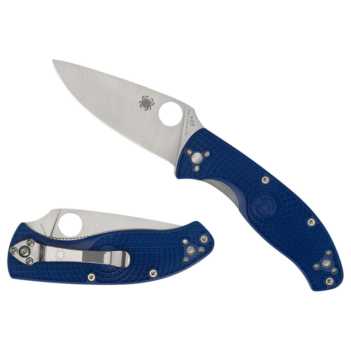 SPY-C122PBL 2025 Spyderco Reveal 6 Blue Tenacious CPM S35VN Knife with Plain Edge -  Pro-Cut