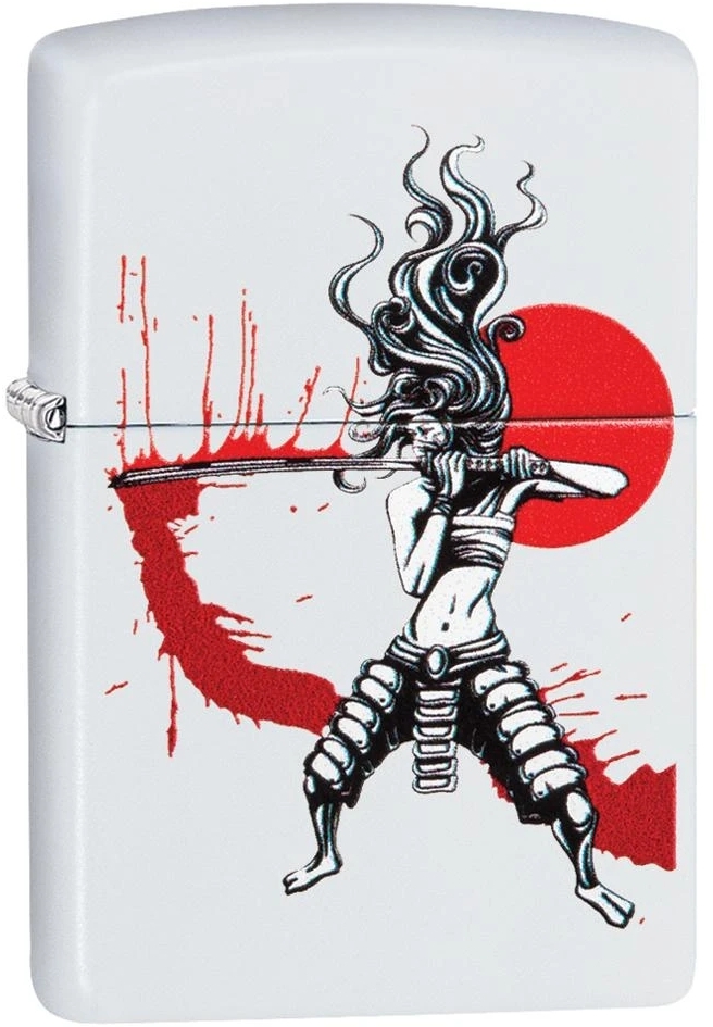 ZIP-214CI407609 2024 Zippo Custom Samurai Girl Lighter, White Matte