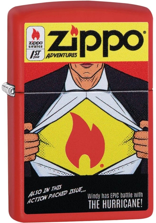 ZIP-233CI411226 2024 Zippo Custom Superman Lighter, Red Matte