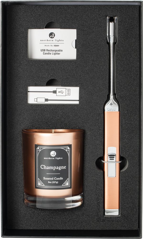 ZIP-42961 2024 Zippo Champagne Scented Candle & Rechargeable Candle Lighter Gift Box