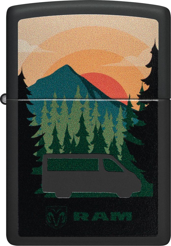 ZIP-48764 2024 Zippo Ram Mountain Lighter, Black Matte