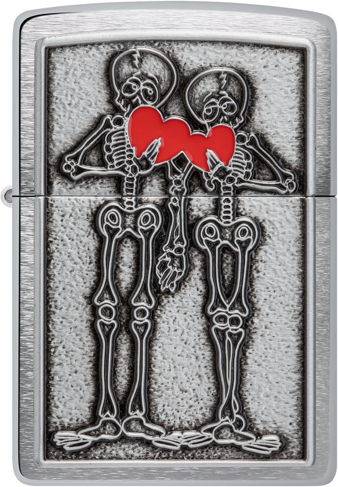 ZIP-48688 2024 Zippo Couples Emblem Brushed Chrome Lighter