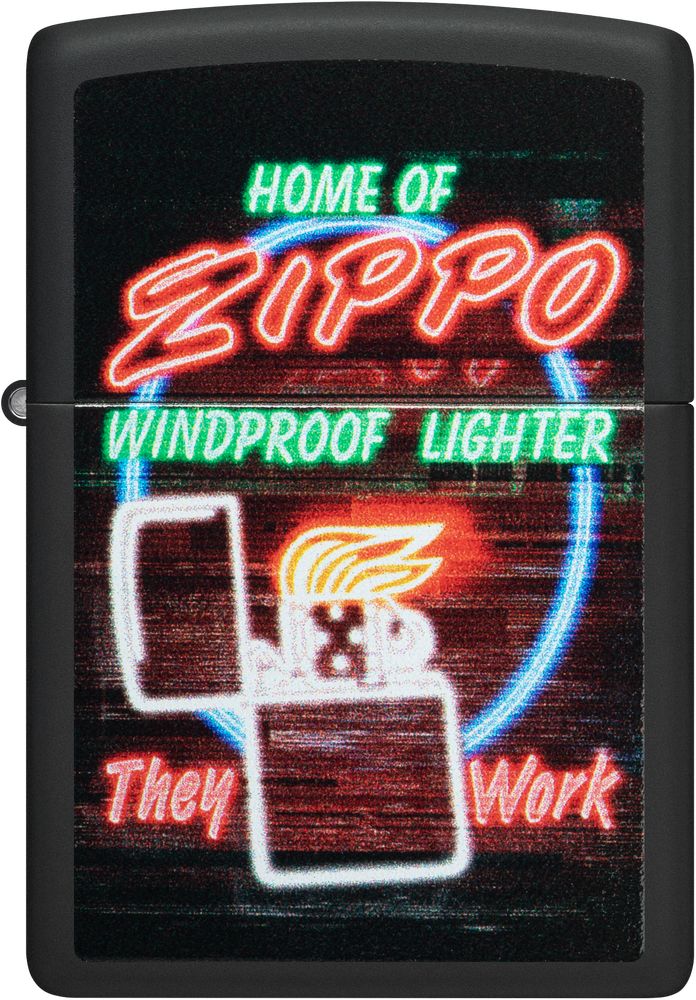ZIP-48455 Home of Zippo Windproof Design Lighter, Black Matte