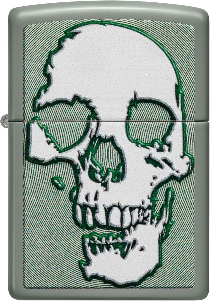 2022N Zippo Price Fighter Skull Design Lighter - Sage
