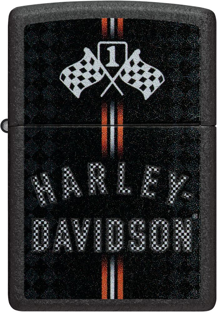 ZIP-48558 2024 Zippo Harley Davidson HD Design Black Crackle Lighter