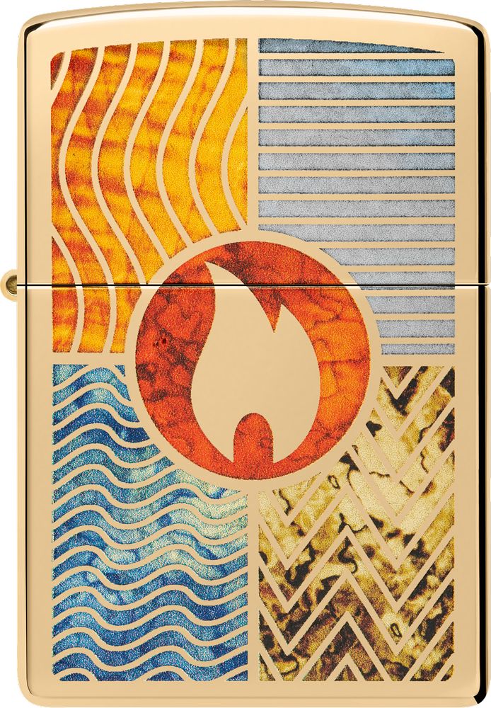 ZIP-48729 2024 Zippo 254B Elements of Earth Design High Polished Brass Lighter