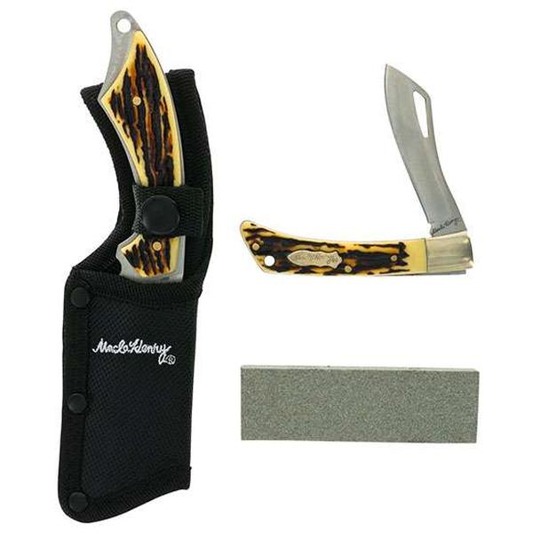 Picture of Pro-Cut SCH-1157955 2022 Schrade Uncle Henry Cleaver Fixed & Folder Tin with Sharpening Stone - 2 Piece