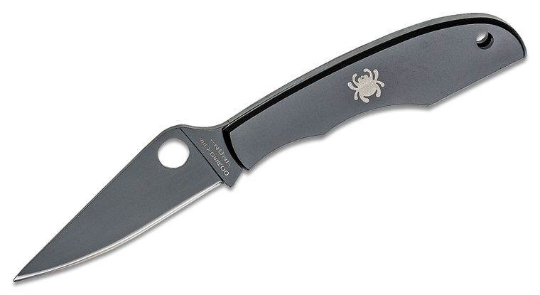 SPY-C138BKP 2023 Spyderco Reveal 6 Grasshopper Black Knife with Blade Plain Edge