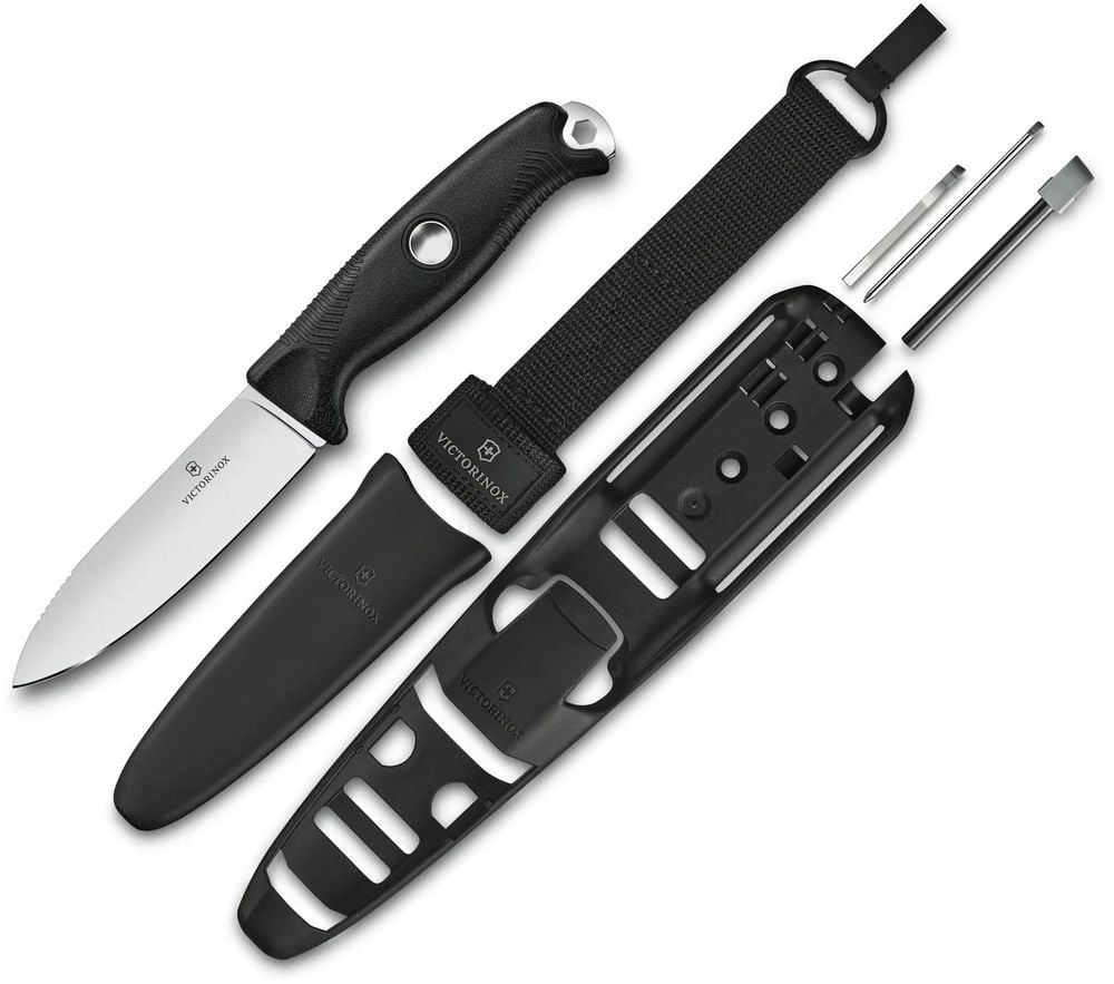 VIC-3.0903.3F 2025 Victorinox Venture Pro Knife with Sheath, Belt Carry Loop for Tek-Lok & Molle, Black -  Pro-Cut