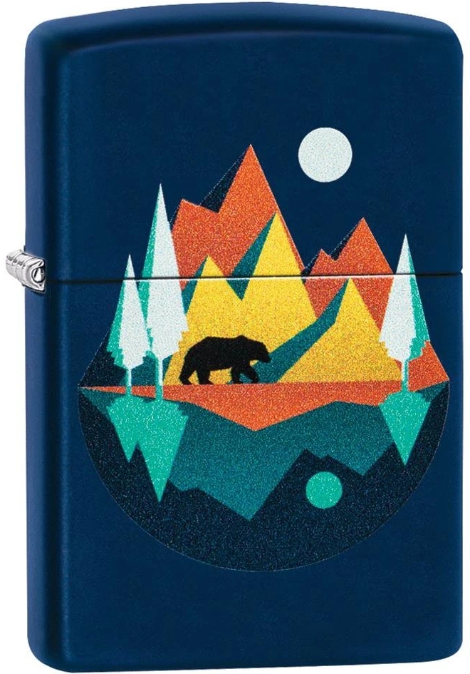 ZIP-239CI409902 2024 Zippo Custom Bear Mountains Lighter, Navy Matte