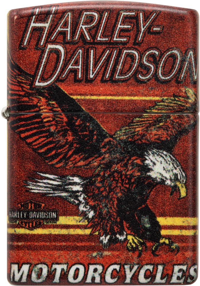 ZIP-48602 2024 Zippo Harley Davidson HD Design 540 Matte Wrap Lighter, Brown
