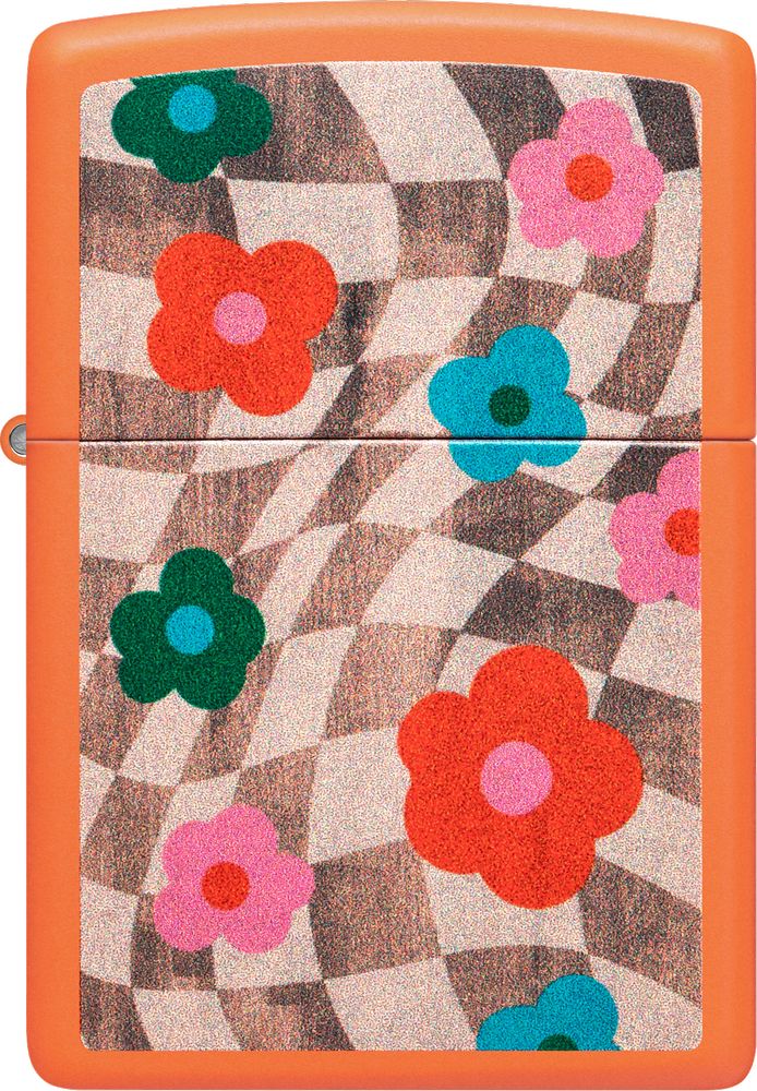 ZIP-48718 2024 Zippo Wavy Flower Design Lighter, Orange Matte