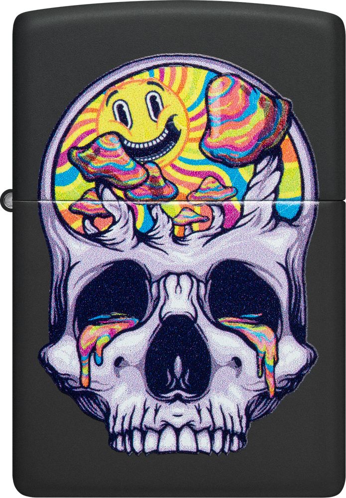ZIP-48737 2024 Zippo 218 Skull Moon Design Lighter, Black Matte