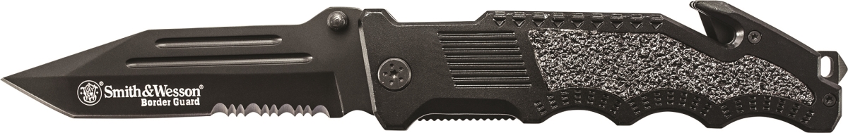 Picture of BTI Tools SAW-SWBG2TS 2019 Smith & Wesson Border Guard2 Knife Black Tanto Coated Blade&#44; Black