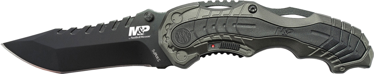 Picture of BTI Tools SAW-SWMP6 2019 Smith & Wesson M&P MAGIC Assist Liner Lock 4034 Stainless Steel Blade&#44; Gray