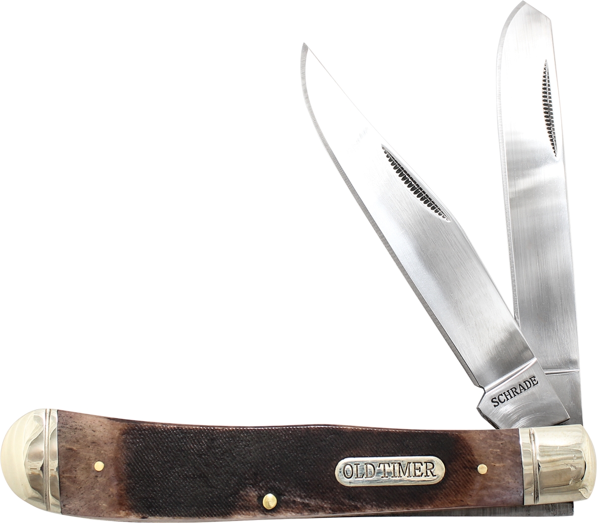 Picture of BTI Tools SCH-95OTB 2019 Schrade Old Timer Large Trapper with 9CR18MoV Mirror Polish Blade & Saw Cut Bone Handle