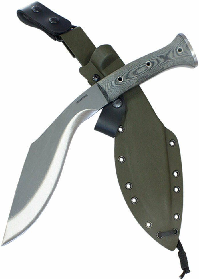 Picture of Condor Imacasa Tool CON-61717 2019 10.05 in. K-Tact Kukri Army Kydex Knife with Leather Belt Loop Sheath&#44; Green