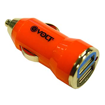 Volt XL USB Car Charger - Orange - Dual Port - Durable Design