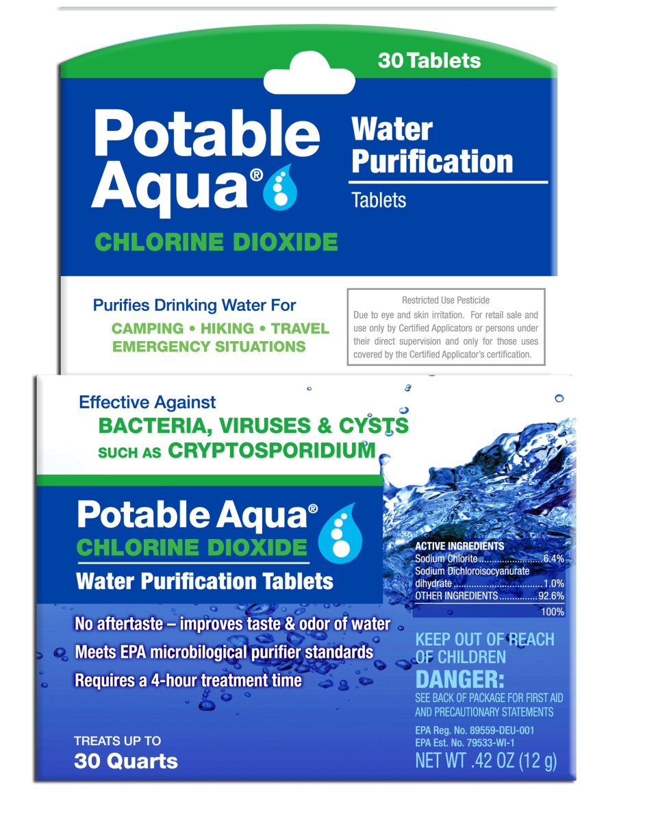 2019 Potable Aqua Chlorine Dioxide Tablets - Pack of 30