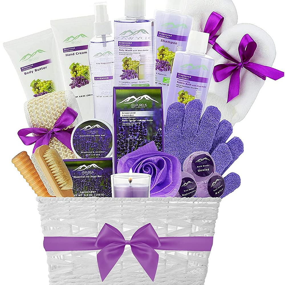 Picture of Purelis B075JNY7NV Deluxe Spa Gift Basket with Essential Oils - 20 Piece - Extra Large
