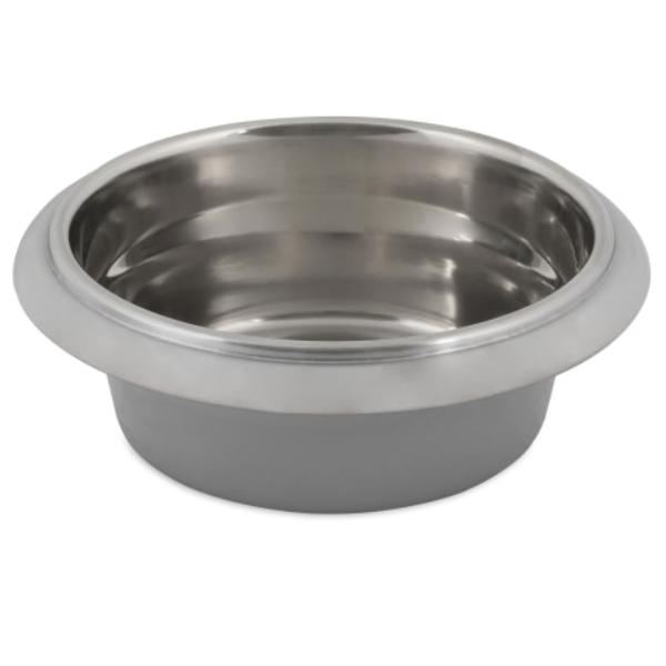 Picture of Petmate 34148 7 x 7 x 2.4 in. Easy Grip Stainless Steel Bowl&#44; Gray - 32 oz - 4 Cups