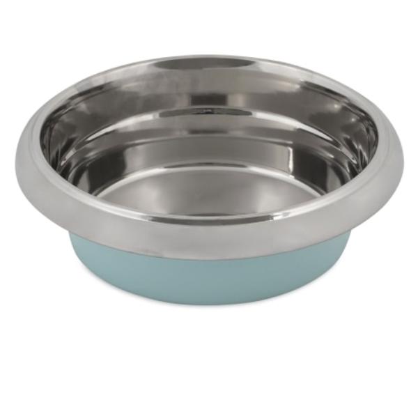 Picture of Petmate 34149 9 x 9 x 2.9 in. Easy Grip Stainless Steel Bowl&#44; Blue - 64 oz - 8 Cups