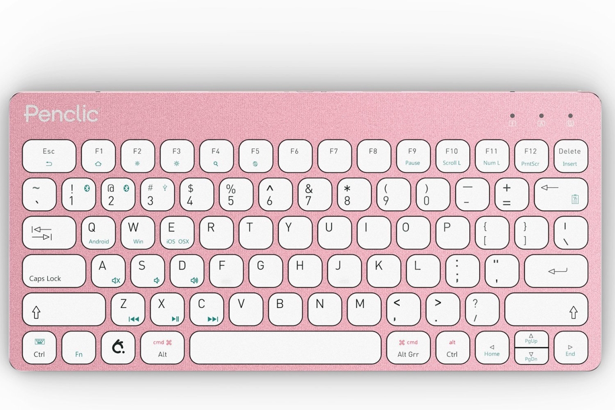 Penclic 2059-US KB3 Mini Keyboard Bluetooth, Wired - Pink