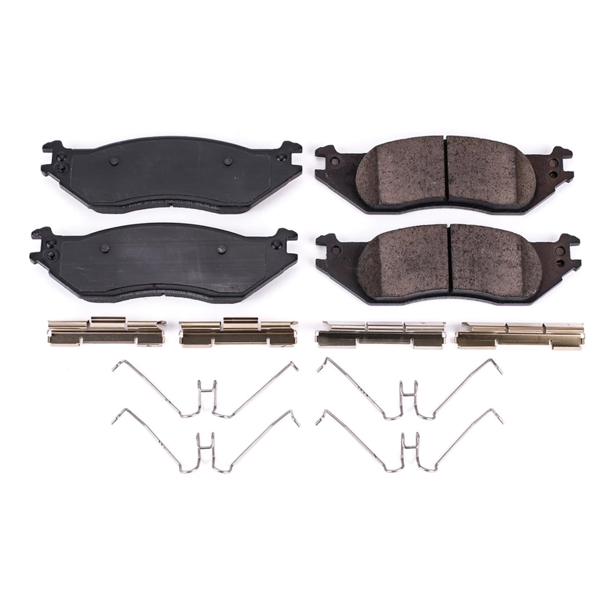 PowerStop 17-1045 Front Z17 Evolution Plus Disc Brake Pad Set with Hardware Kit for 2004-2006 Ford E150