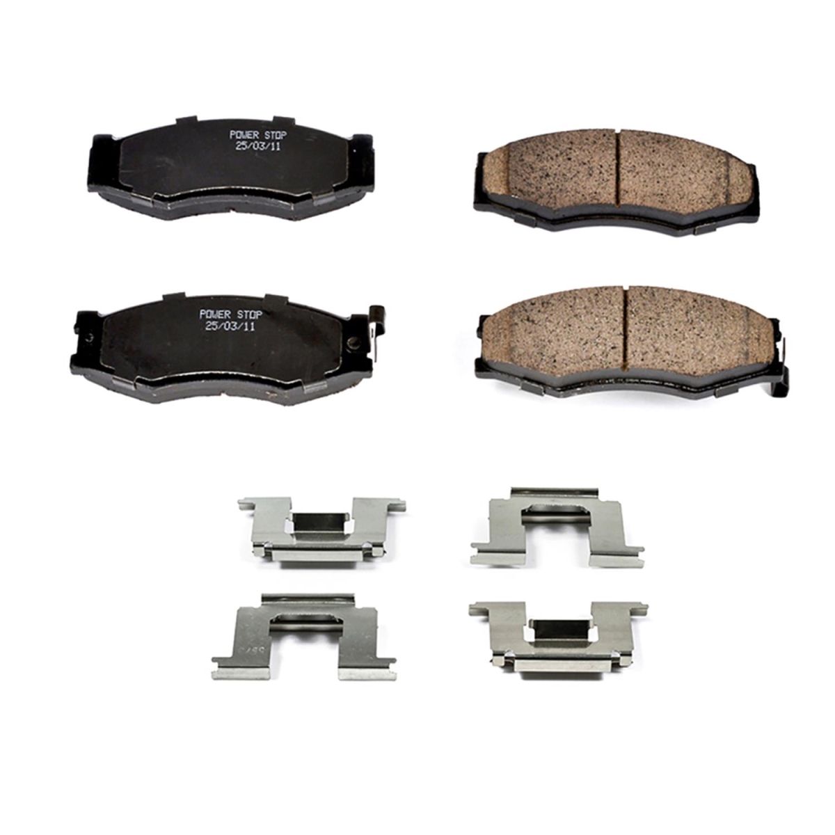 PowerStop 17-266 Front Z17 Evolution Plus Disc Brake Pad Set with Hardware Kit for 1986-1994 Nissan D21