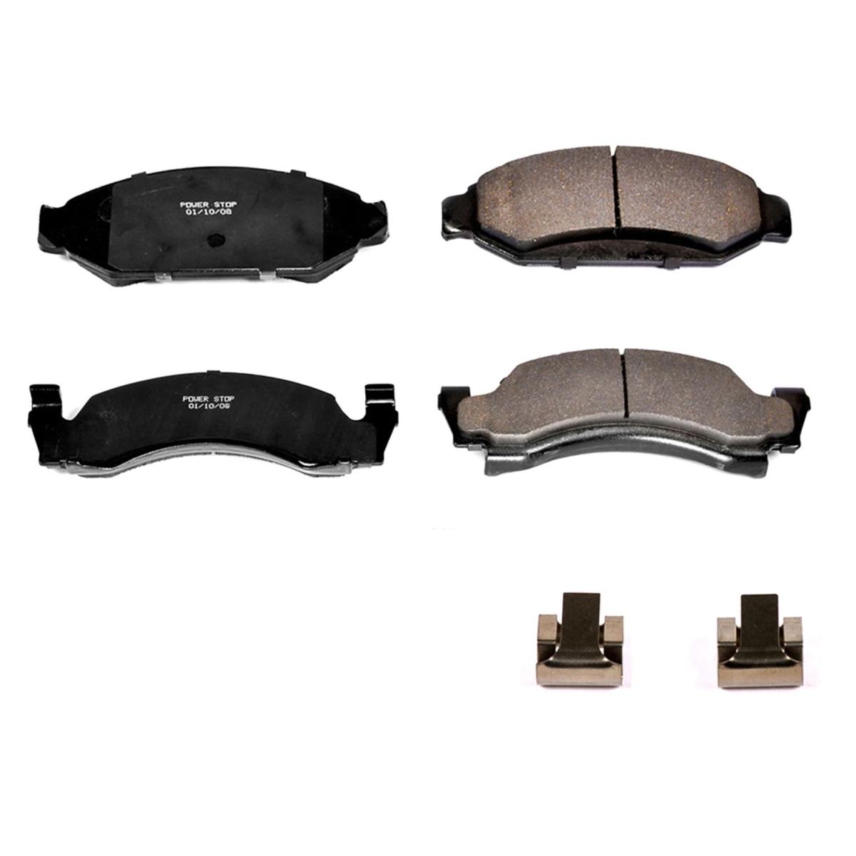PowerStop 17-375 Front Z17 Evolution Plus Disc Brake Pad Set with Hardware Kit for 1986-1993 Ford F150