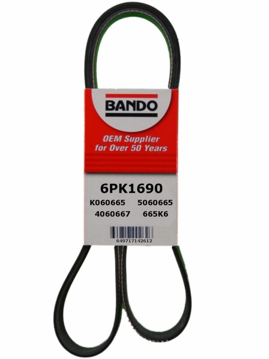 6PK1690 1690 mm Serpentine Belt - Pack of 6