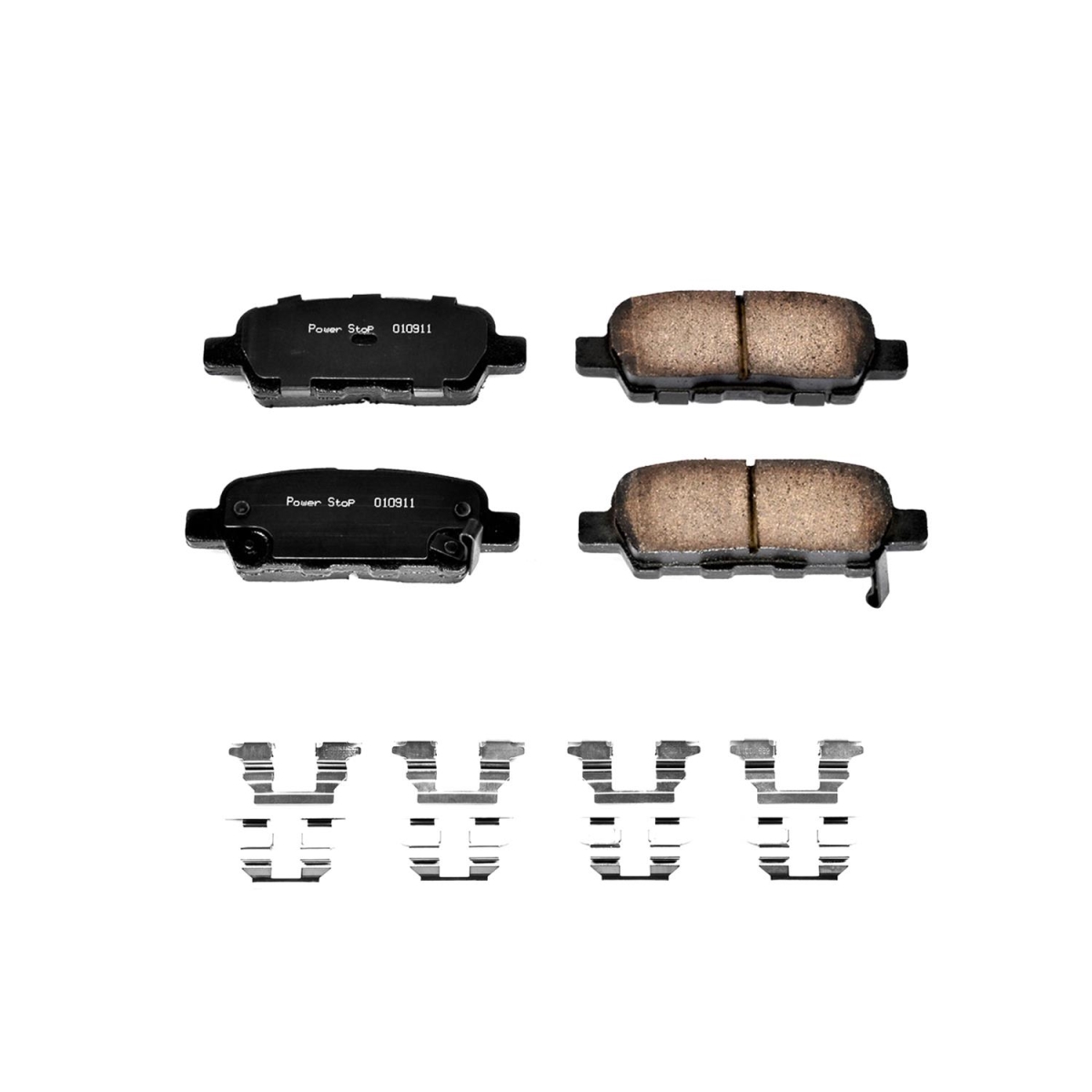PowerStop 17-1288 Rear Z17 Evolution Plus Disc Brake Pad Set with Hardware Kit for 2008-2013 Nissan Rogue