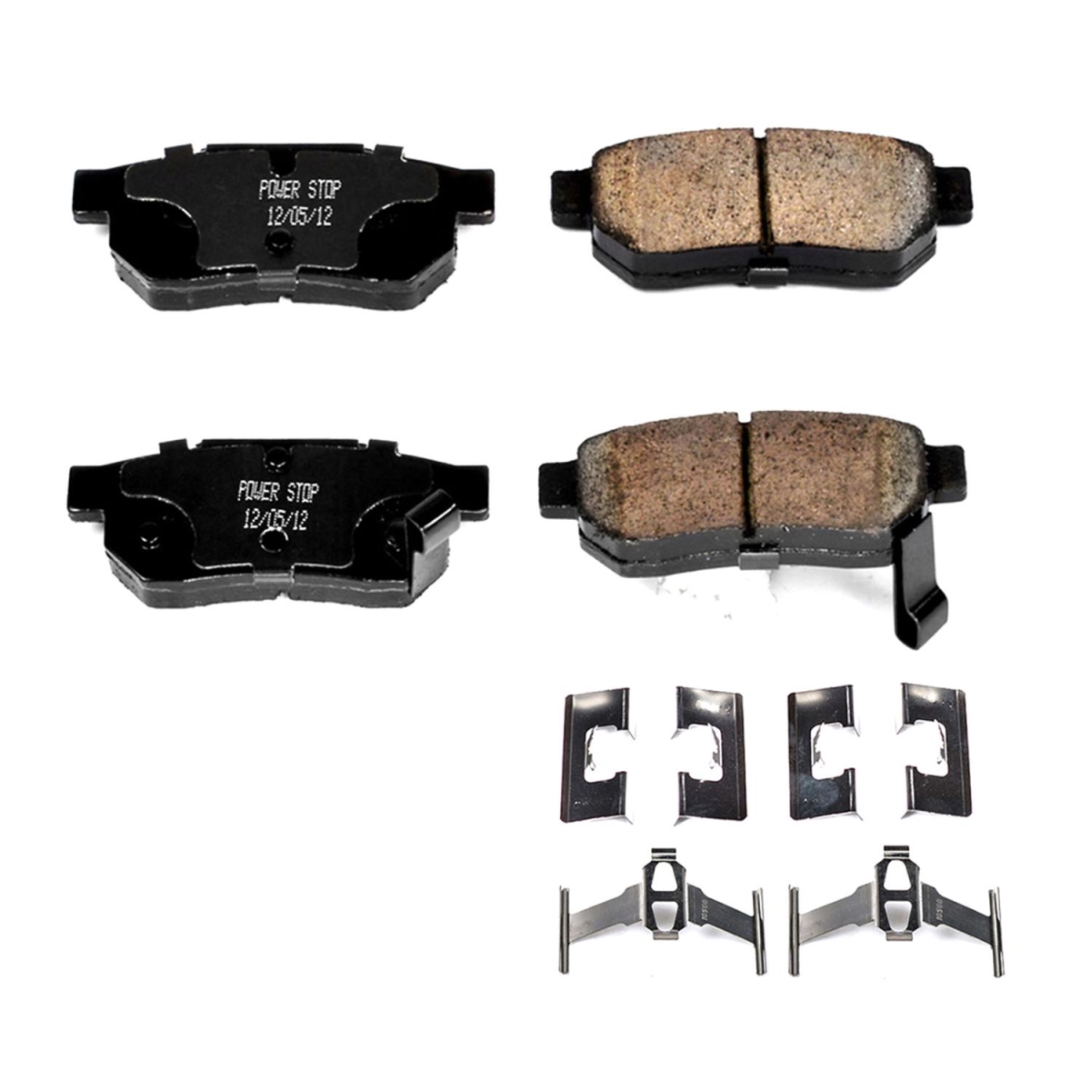 PowerStop 17-374 Rear Z17 Evolution Plus Disc Brake Pad Set with Hardware Kit for 1986-2001 Acura Integra