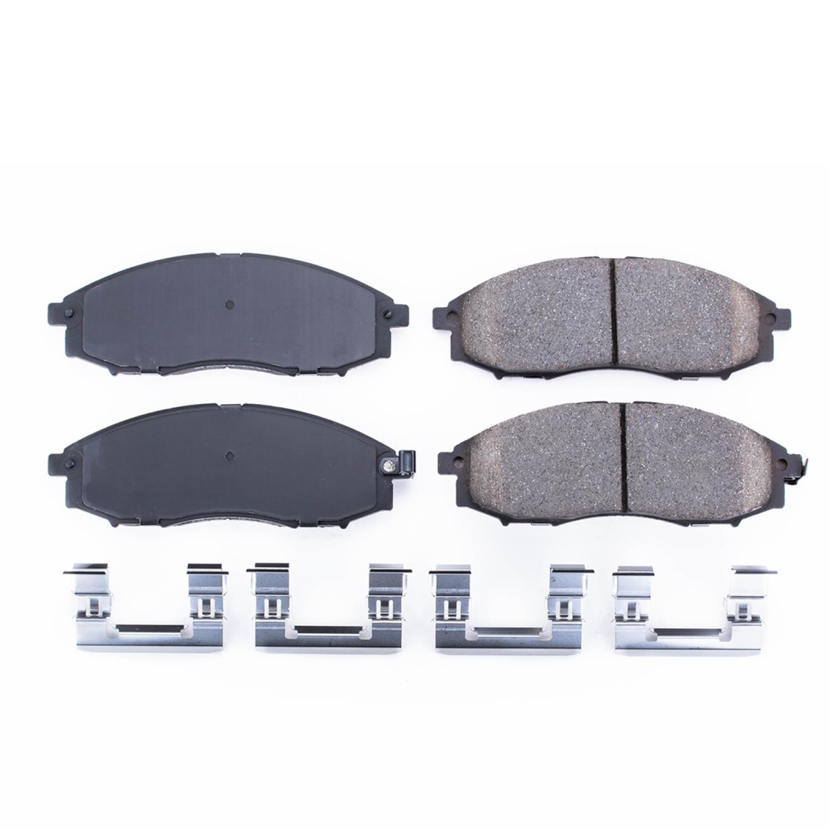 PowerStop 17-830 Front Z17 Evolution Plus Disc Brake Pad Set with Hardware Kit for 2000-2004 Nissan Xterra