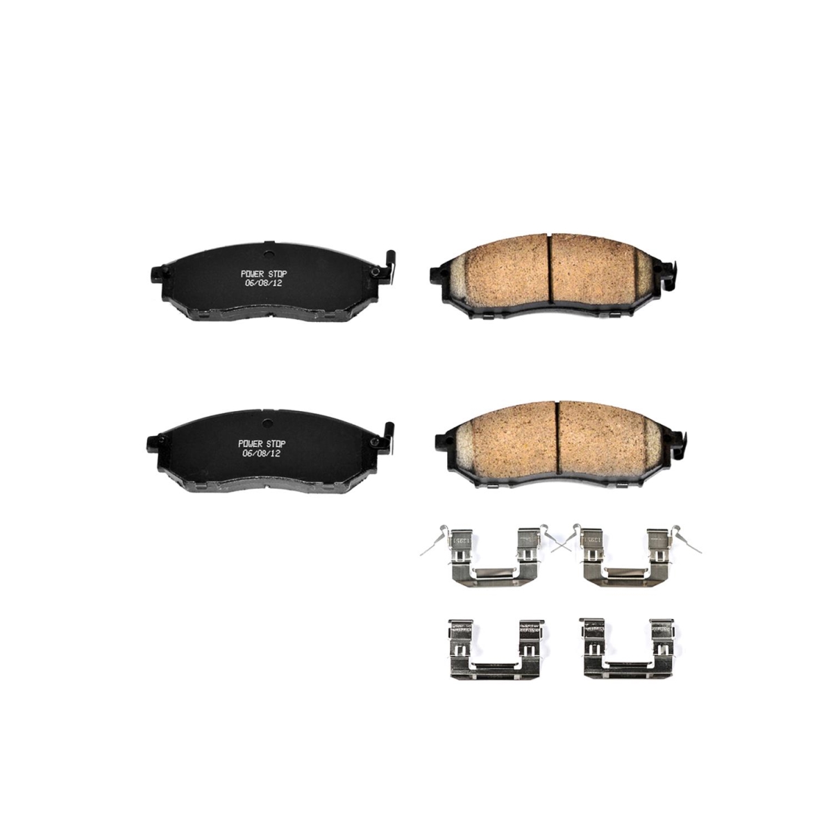 PowerStop 17-888 Front Z17 Evolution Plus Disc Brake Pad Set with Hardware Kit for 2005-2008 Infiniti G35