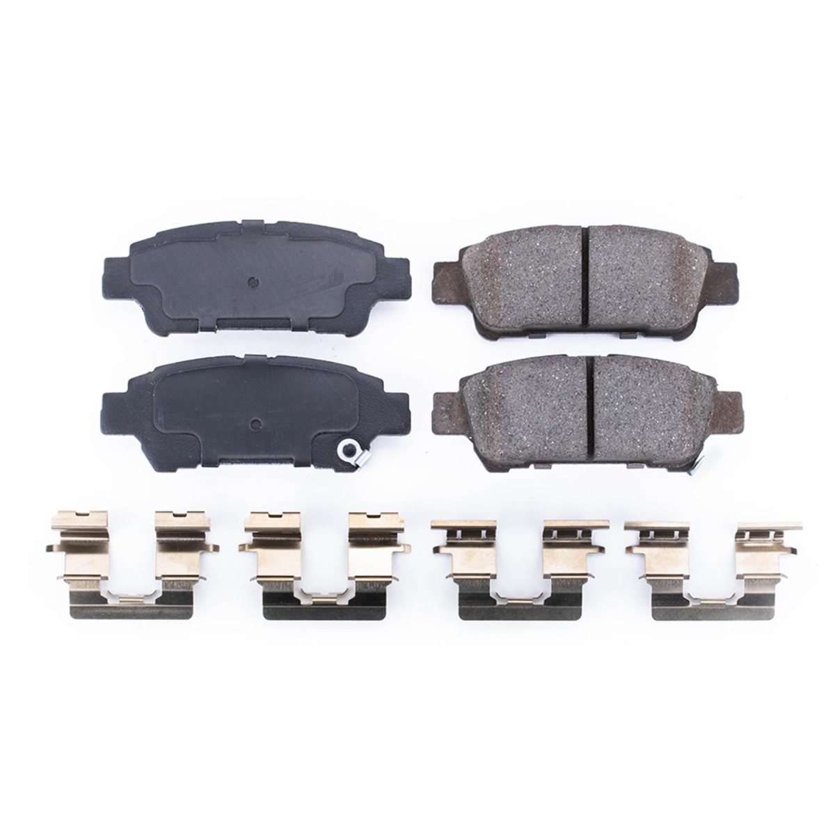 PowerStop 17-995 Rear Z17 Evolution Plus Disc Brake Pad Set with Hardware Kit for 2004-2010 Toyota Sienna