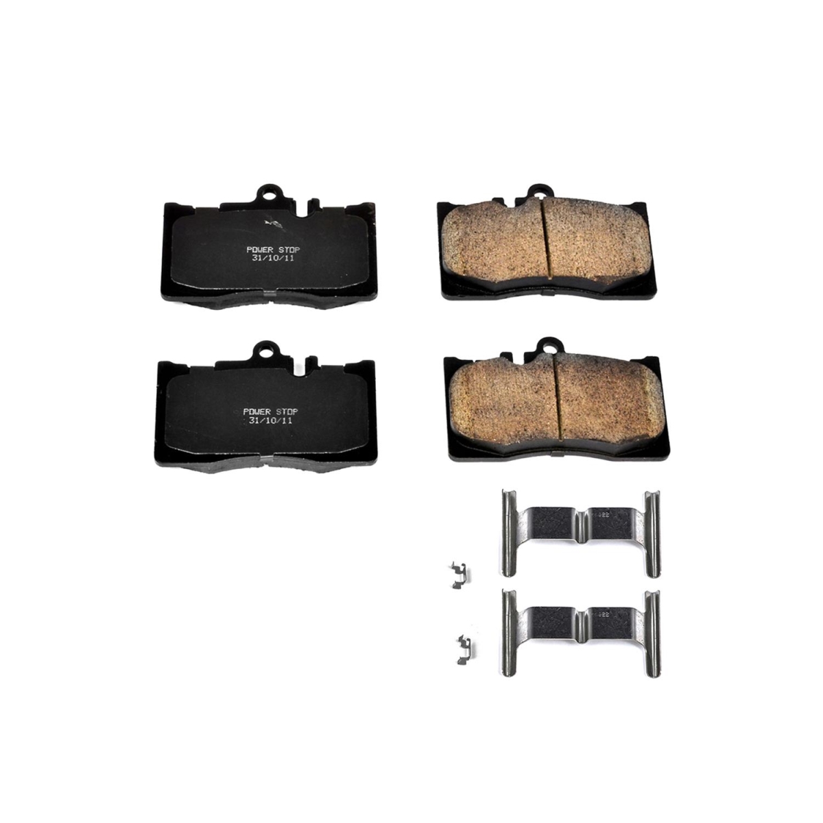 PowerStop 17-870 Front Z17 Evolution Plus Disc Brake Pad Set with Hardware Kit for 2001-2006 Lexus LS430