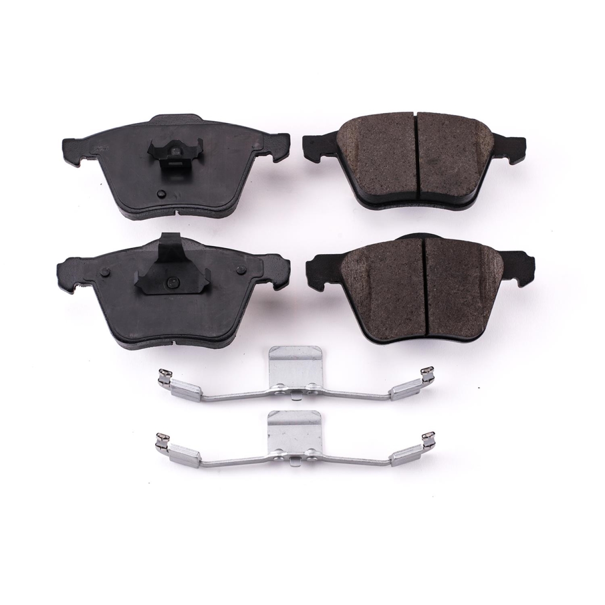 PowerStop 17-1003 Front Z17 Evolution Plus Disc Brake Pad Set with Hardware Kit for 2003-2008 & 2010-2014 Volvo XC90