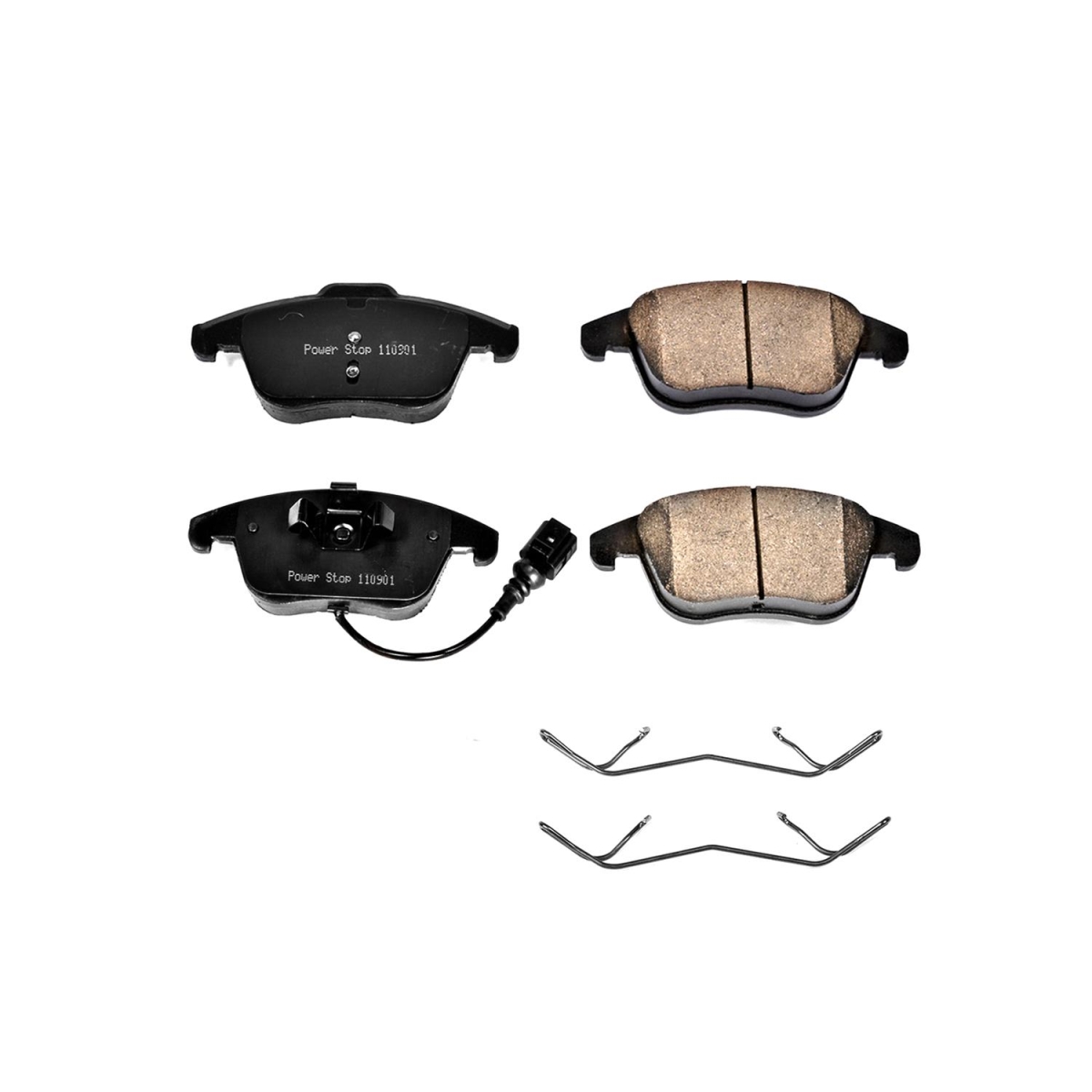 PowerStop 17-1375 Front Z17 Evolution Plus Disc Brake Pad Set with Hardware Kit for 2012-2020 Volkswagen Passat